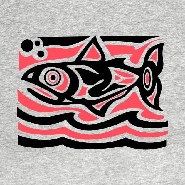 Tribal maori fish vector ink illustration by bernardojbp